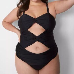 Lane Bryant No-Wire Twisted Swim One-Piece Size 20